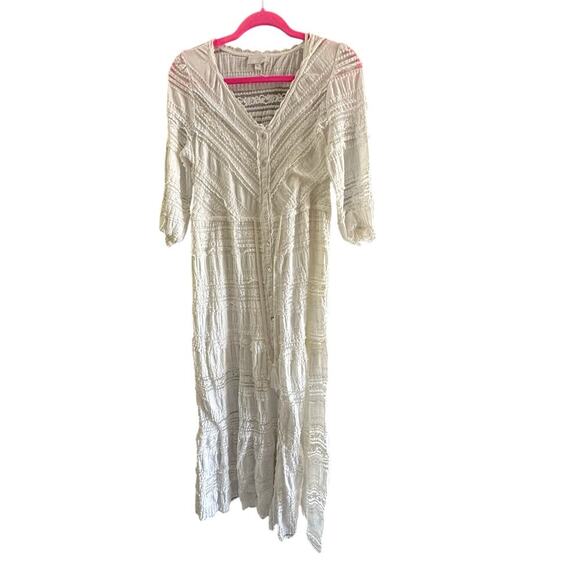 A Collective Story Women's White Ebba Eyelet Lace Maxi Dress Size Medium - Picture 3 of 11
